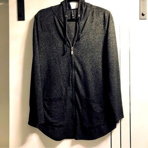 Onyx M Gunmetal Grey Zip Front Hoodie